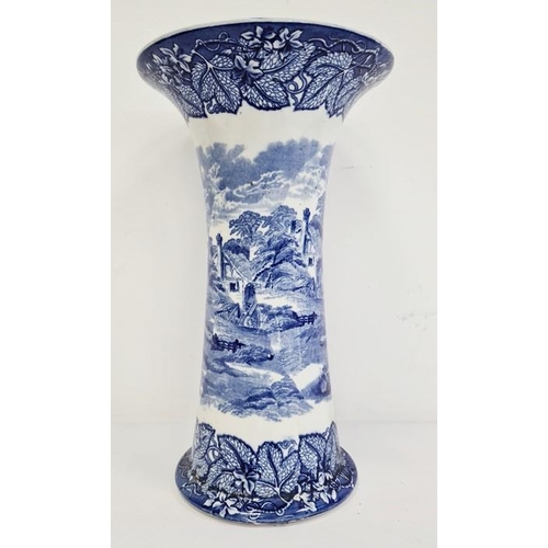 9 - Masons patent ironstone china blue and white flared vase