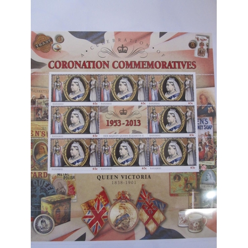 127 - Two printed albums for special issues for coronation of QEII from commonwealth countries, all unmoun... 