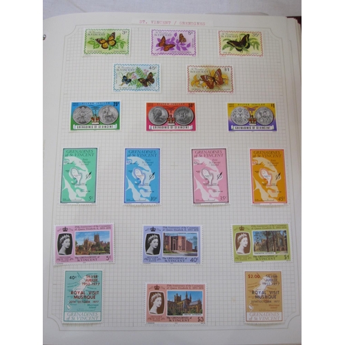 131 - Five albums of stamps, St Kitts-Nevis from 1st issues to circa 1980, Grenadines of St Vincent appear... 