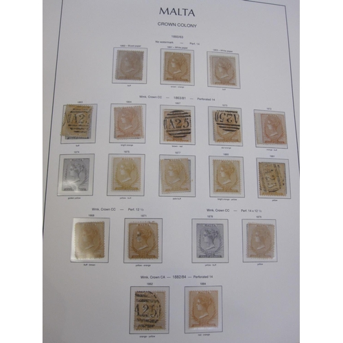 147 - Album of Malta stamps, page of 1/2d 1860 through to 1966 appears complete, includes 1922 10s black (... 