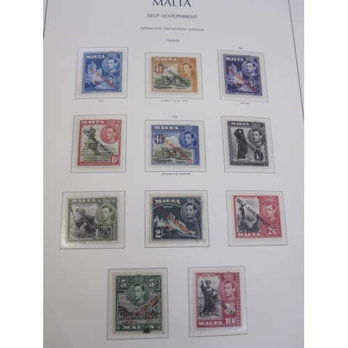 147 - Album of Malta stamps, page of 1/2d 1860 through to 1966 appears complete, includes 1922 10s black (... 