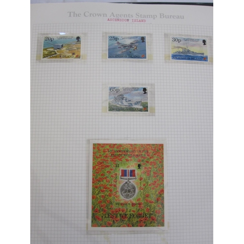 149 - Two albums of crown agencies stamp issues 1 x Queen Mother's 100th birthday, 1 x end of WWII, 75th a... 