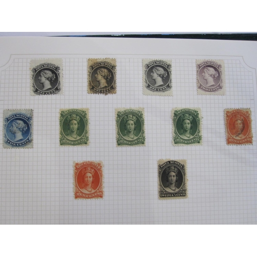 152 - Album of stamps with Nova Scotia values to 12.5c Queen Victoria, British central African King Edward... 