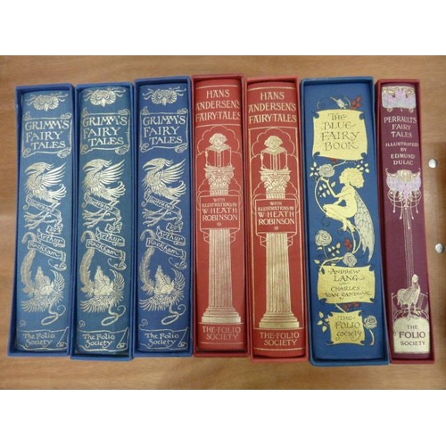 20 - Folio Society: three copies of Grimm's Fairytales illustrated by Arthur Rackham, two copies of Hans ... 