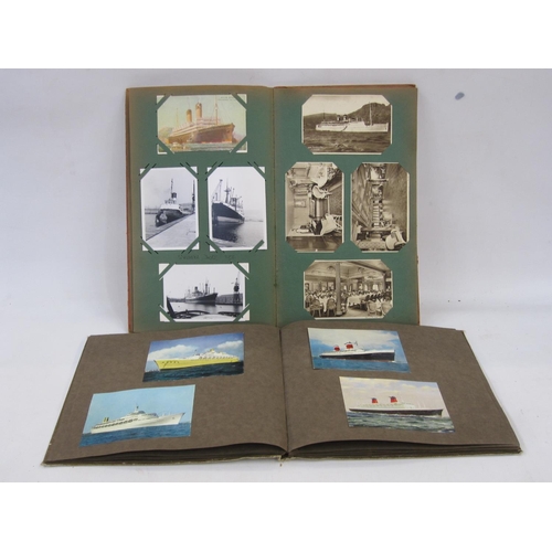 206 - Postcard album containing mainly shipping postcards, a photograph album containing shipping postcard... 