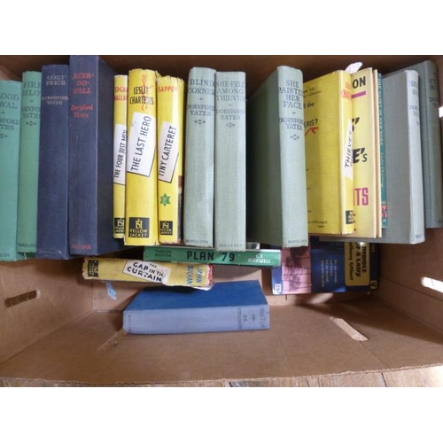 28 - Various Golancz yellow jackets, quantity of Dornford Yates and other detective novels (1 box)