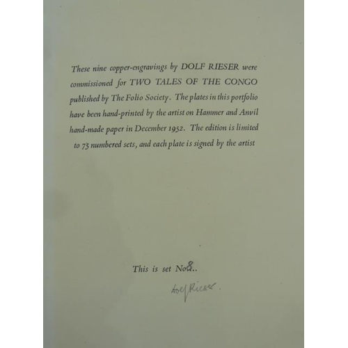 59 - LOT WITHDRAWN
Rieser, Dolf 
 Limited edition no.8/75, nine copper engravings by Dolf Rieser commissi... 