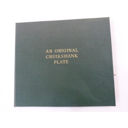 60 - Original Cruickshank plate presented in a double-aperture mount, backed with green cloth 