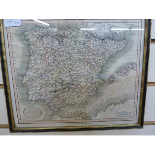 78 - Robert Morden - map  of Herefordshire, sold by Abel Swale. Awnsham and Iohn Churchill  framed, 34 x ... 