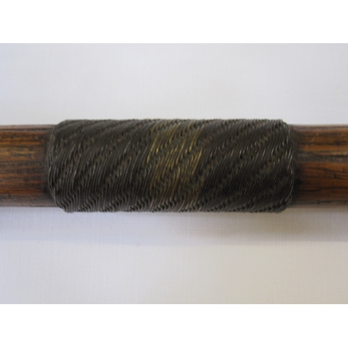 208a - Boer War Kaffir stick with woven brass banding