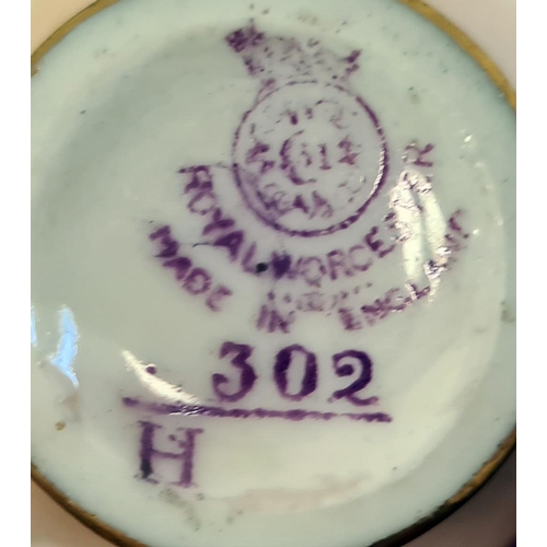 100 - Royal Worcester small oviform fruit painted vase, printed puce marks, date code for 1938, shape numb... 