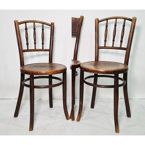 1403a - Pair of Bentwood chairs with labels underneath 'Fischer' (2)