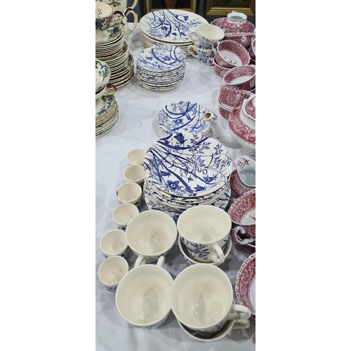 149 - English Ironstone Tableware dinner service with underglaze blue decoration