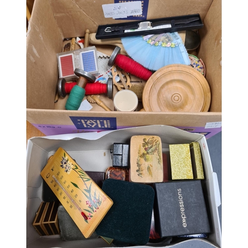 229 - Large collection of vintage and other jewellery boxes, small boxes and a box of collectables to incl... 