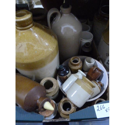 266 - Quantity of stoneware jars, stoneware foot warmers, stoneware flagons, one with B Cotton & Co, The H... 