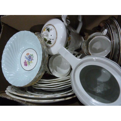 267 - Quantity of assorted ceramics including Grindley 'The Selkirk' plates, Aynsley dessert bowls, Foley,... 