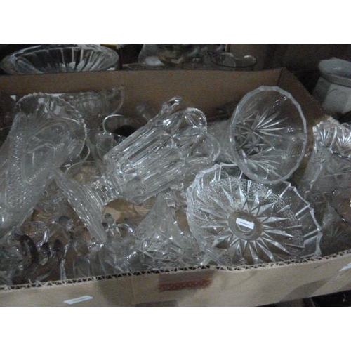 307 - Large quantity of glassware including engraved glass, cut glass, moulded glass, vases, wines, etc an... 