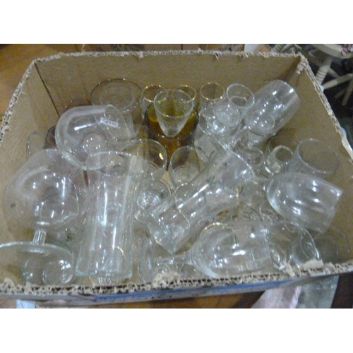 336 - Quantity of 1920's-style lamps and assorted glassware (4 boxes)