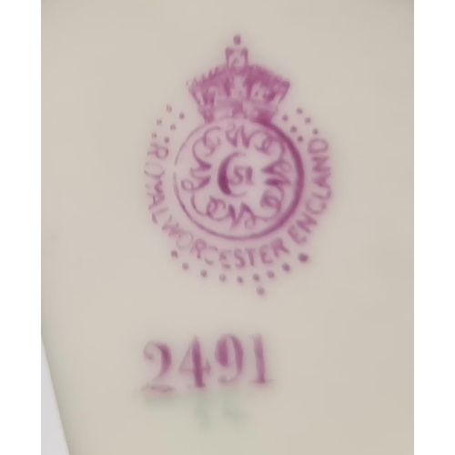 99 - Royal Worcester slender oviform vase, printed puce marks, printed date code for 1913, shape number 2... 