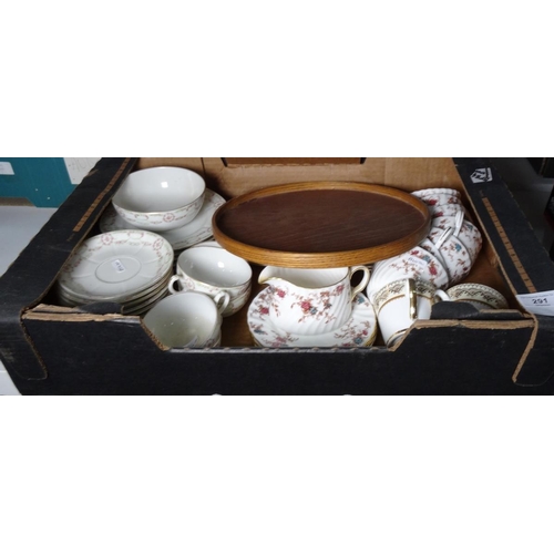 291 - Assorted ceramics to include Wedgwood 'Blue Pacific' jug, a character jug, etc (1 box)