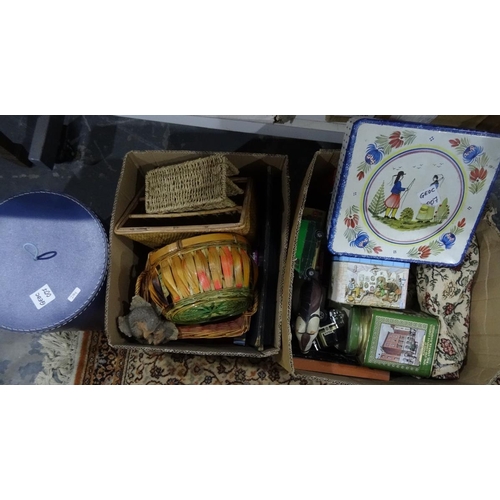 294 - Mixed lot of ceramics, old tins, some toys and games, bookends, doorstops etc. etc.