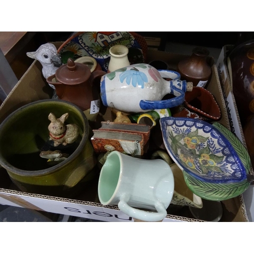 294 - Mixed lot of ceramics, old tins, some toys and games, bookends, doorstops etc. etc.