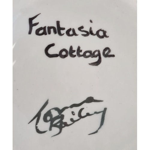 38 - Lorna Bailey 'Fantasia Cottage' pattern jug, 14cm high