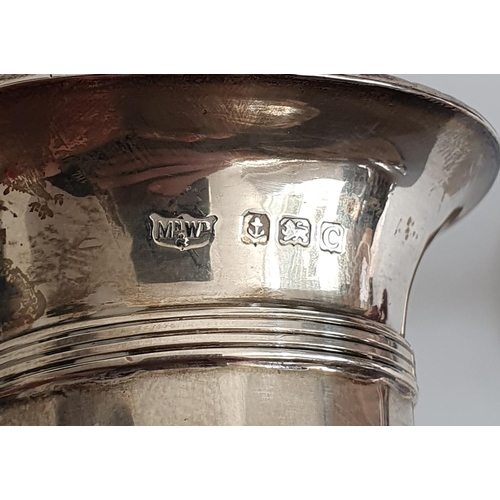 457 - 1930's silver and glass lidded jam pot/mustard pot, the silver lidded top with pointed finial and sq... 