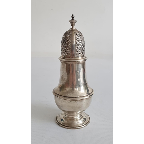 459 - 20th century silver sugar sifter, London, AG&S Ltd, baluster-shaped on circular base, plain form, 3.... 