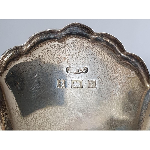 462 - Mid 20th century silver flower-shaped pedestal dish, Birmingham, maker's mark worn, 3.7oz or 104g