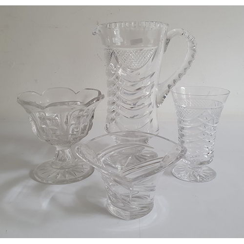 75 - Waterford 'Marquis' pattern crystal bowl together with three other various cut glass pieces (4)