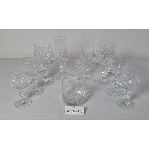 78 - Large assortment of various cut glass wines and tumblers