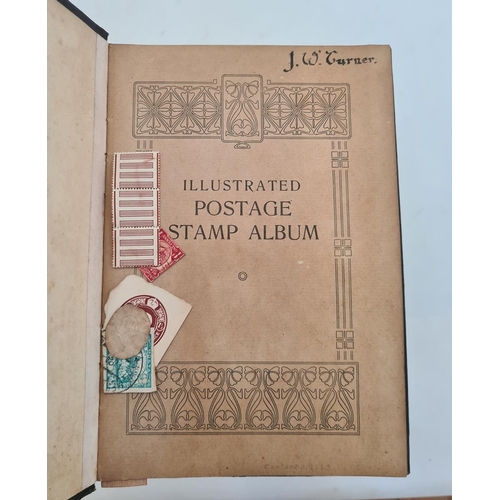 199 - Late 19th/early 20th century stamp album with some early foreign stamps, including Iraq, Belgium, Fr... 