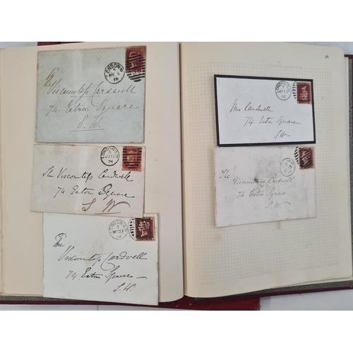 201 - Two albums 7 1d red covers and 1864 (tatty cover) with 2 x 2d blues, a few Nyassa and Egypt stamps, ... 