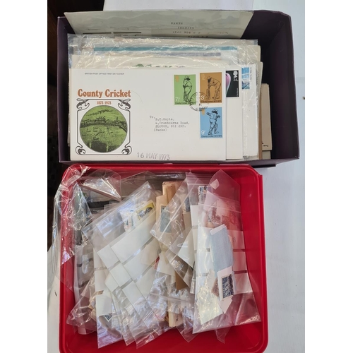 206 - A quantity of FDCs, The Meteor stamp album and loose World Wide stamps (1 box)