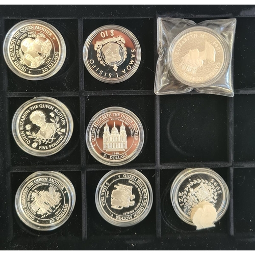 213 - 'The official coin collection in honor of HM Queen Elizabeth the Queen Mother' (11 coins) in case wi... 