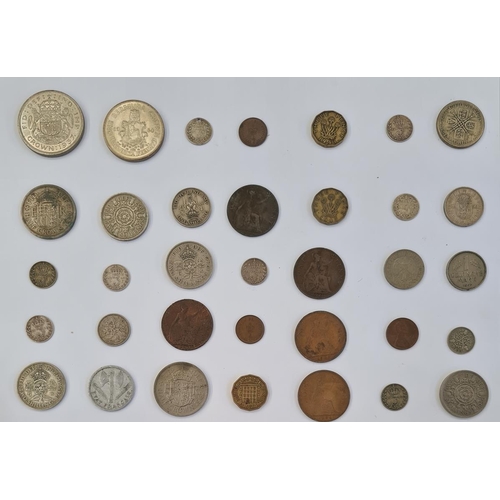 217 - Quantity coins including 1937 crown, Victorian 3d and others