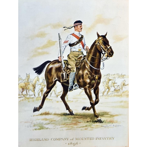 232 - Seven various prints of cavalry on horseback, three other military uniform prints, prints showing co... 