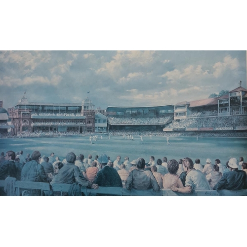 234 - Signed colour print of The Red Arrows 1980 by Robert Taylor and Lords Cricket Ground by Alan Fearnle... 