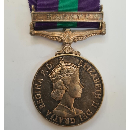 240 - General Service medal with 'MALAYA' clasp named to '23146926.CFN.S.SMITH.R.E.M.E'