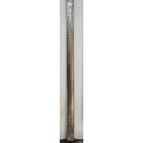 262 - LOT WITHDRAWN  Toye & Co London masonic sword with brass and leather handle and scabbard, another ma... 