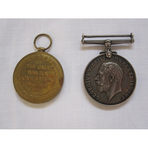 244 - Two WWI medals to 91498 PTE.A J ROBERTS R.W.FUS. and Royal British Legion Women's Section badge