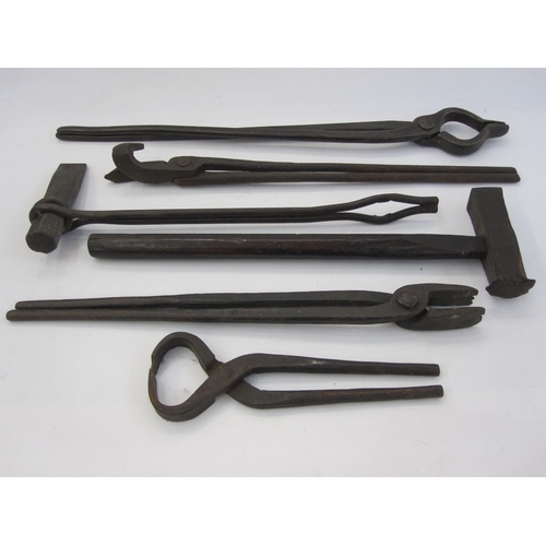 299 - Blacksmiths irons/ tools (6) (1 bag)