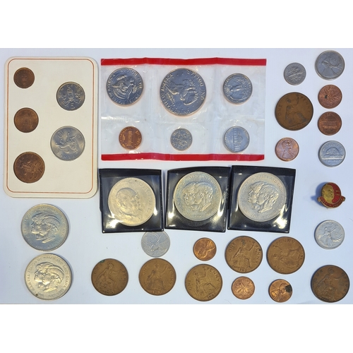 225p - Various foreign coins and notes