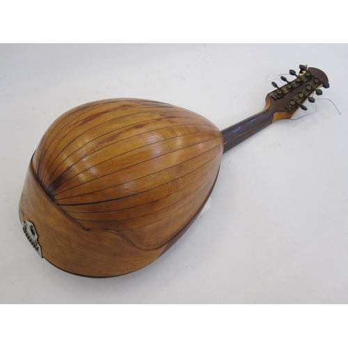 301 - Stained wood and inlaid mandolin in original case