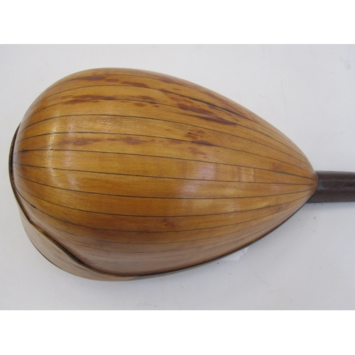 301 - Stained wood and inlaid mandolin in original case