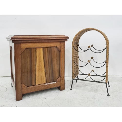 1063 - Wine rack and a hardwood lift-top box (2)