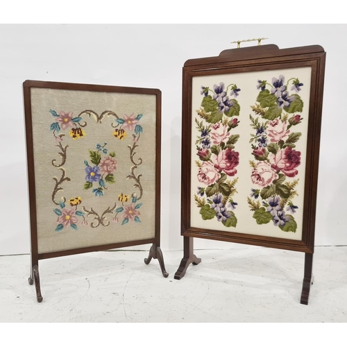 1065 - Two needlework firescreens (2)