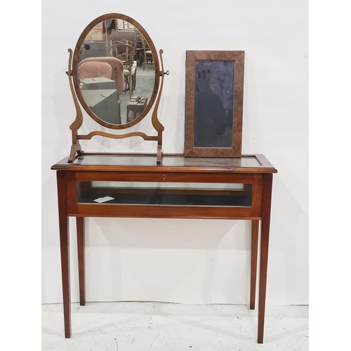 1075 - Modern bijouterie table, a dressing table mirror and a thin picture frame style display cabinet (3)