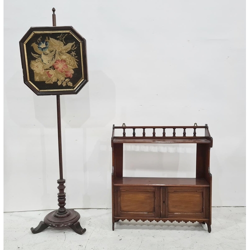 1086 - Needlework pole screen and a wall-hanging cabinet (2)